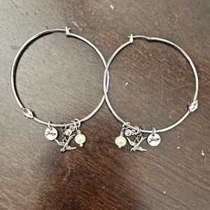 Juicy Couture Silver Hoop Earrings with Charms